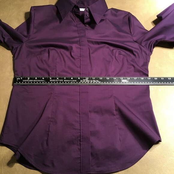 NEW YORK & COMPANY STRETCH “The Madison” Fitted Blouse, PURPLE, NWOT, Size L - Picture 5 of 8